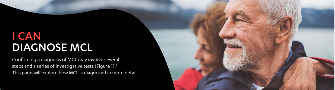 An elderly male standing outside. Confirming a diagnosis of MCL may involve several steps and a series of investigative tests. (Figure 1) This page will explore how MCL is diagnosed in more detail.