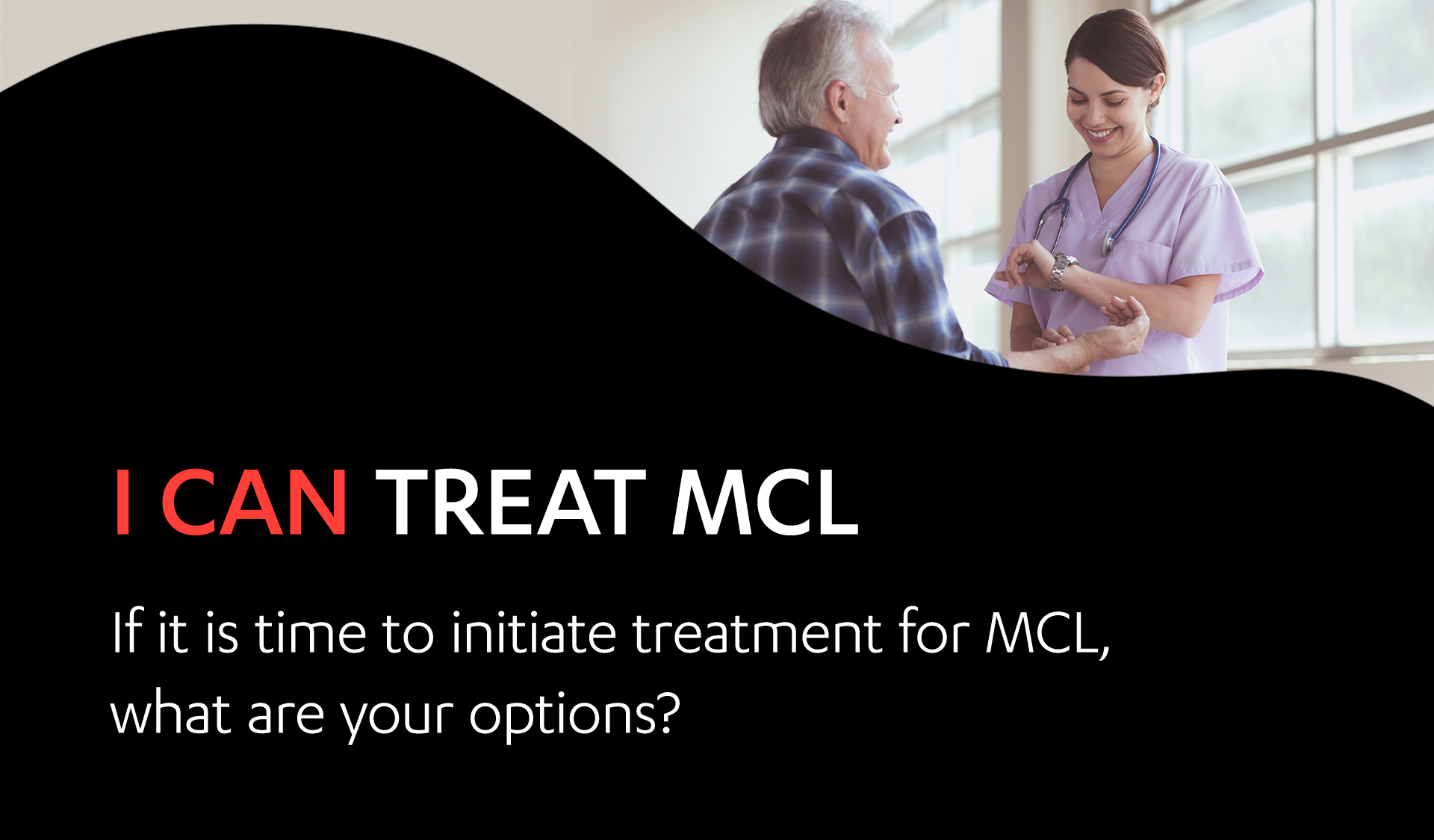 Image of an elderly women embracing an elderly man. I can treat WM. If it is time to initiate treatment for WM, what are your options?